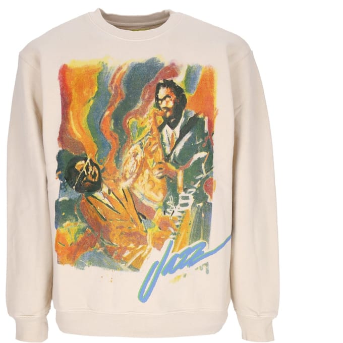 Jazz Night-sweatshirt met ronde hals, kokosnoot voor heren