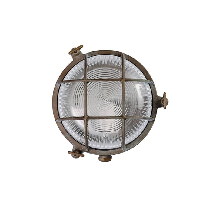 Moretti Luce Buitenwandlamp Tortuga messing antiek, glas helder