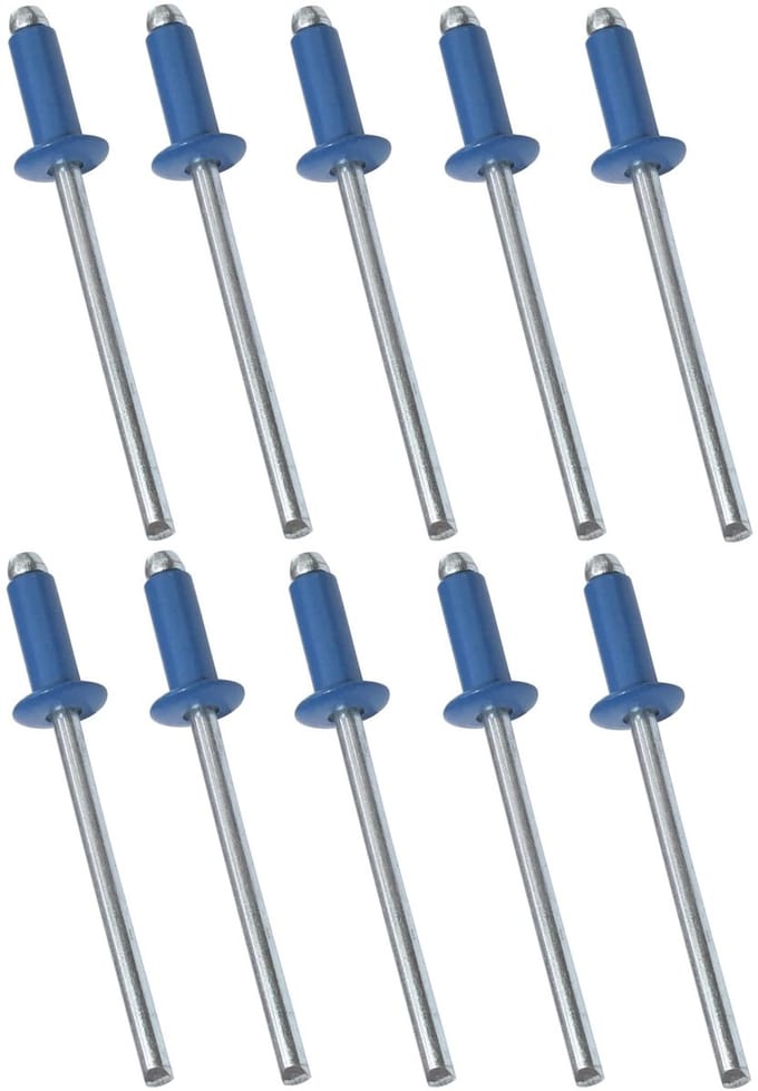 Allecto - Set van 10 Blindklinknagels - Gentiaanblauw - Standaard