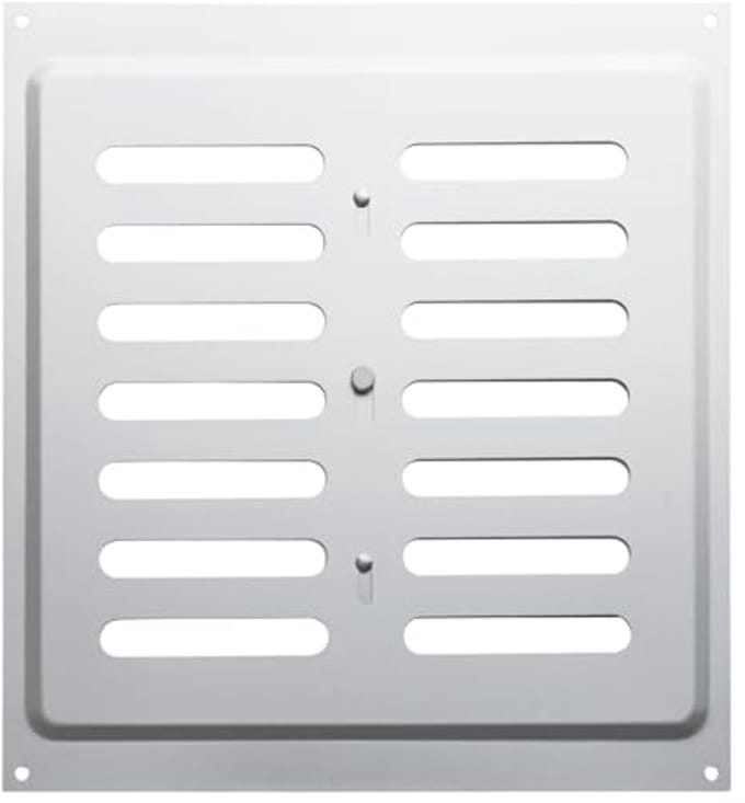 Aluminium ventilatierooster met schuifvergrendeling (260 x 240 mm)