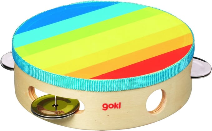 GOKI Speelgoedinstrument - Tamboerijn - Met Schellen - Hout - 3 Jaar