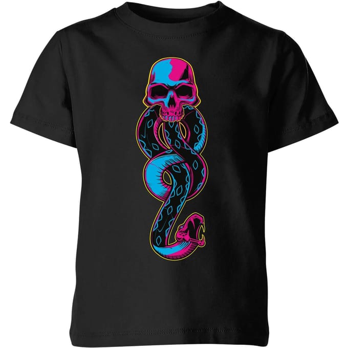 Harry Potter Dark Mark Neon kinder t-shirt - Zwart - 122/128 (7-8 jaar)
