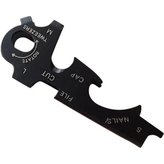 8 in 1 sleutelhanger sleutelhanger multifunctionele karabijnhaak versnelling clip zak quickdraw multifunctionele gadget multitool multi sleuteltool nieuw zwart