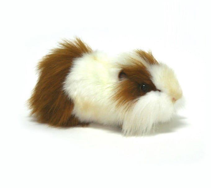 Hansa knuffel cavia - wit/bruin - 30 cm - knuffeldier - realistische knuffels - caviaknuffels