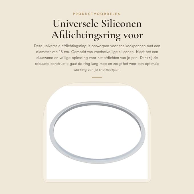 Dailygoods - Universele Siliconen Afdichtingsring voor Snelkookpan 18 cm