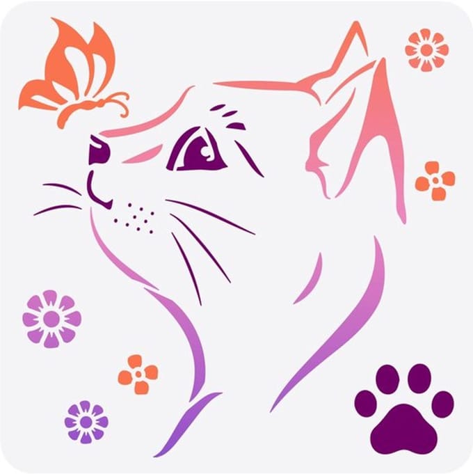 Dailygoods - Kattensjabloon - Schilderij stencil - Creatieve