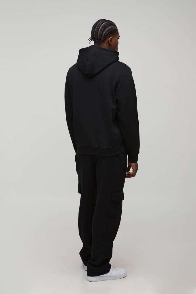 Essential Regular Zip Through Hoodie | Black | Size Medium