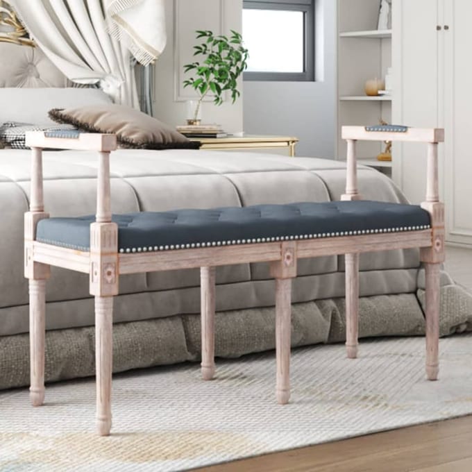vidaXL - Bankje - 110x40x70 - cm - fluweel - donkergrijs