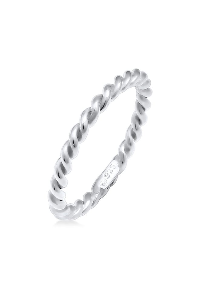 Nenalina - Ring - Dames Crêpe Basic Gedraaid in 925 Sterling Zilver - Dames