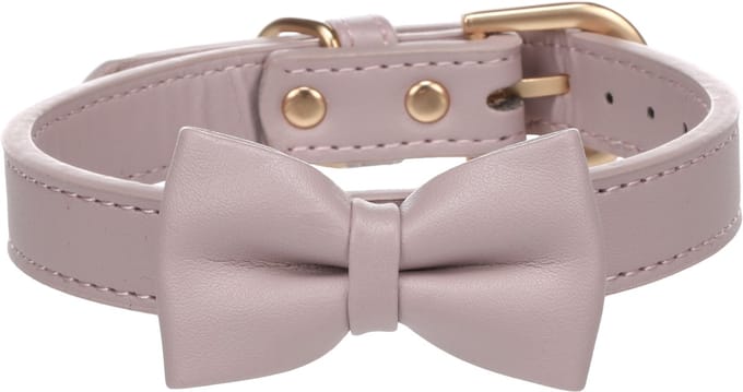 Flamingo - Hond Halsband met strik Nela Violet S / M 31-39cm 20mm