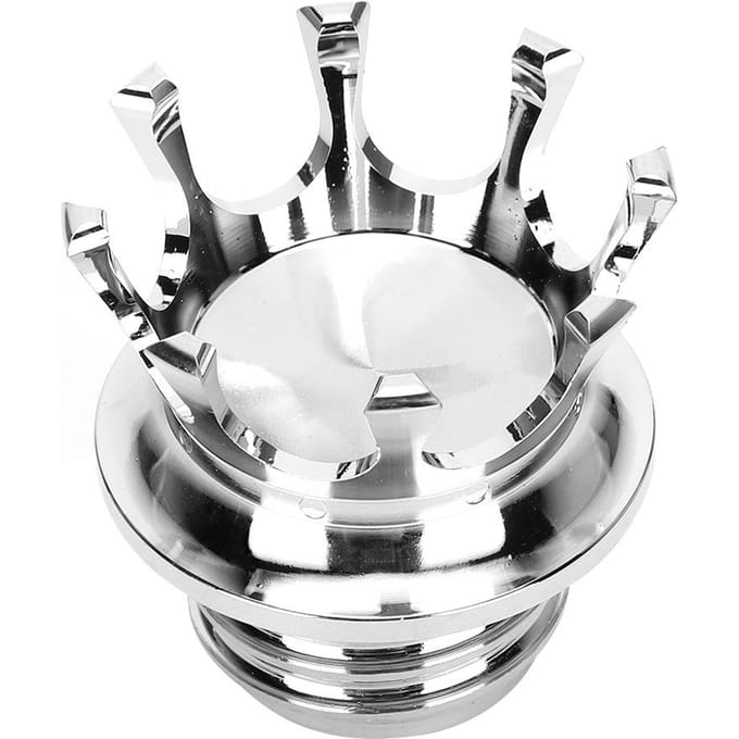 Cache Réservoir Bouchon de Réservoir Type Couronne Accessoire Moto Adapté pour Defender FXDPSilver argenté