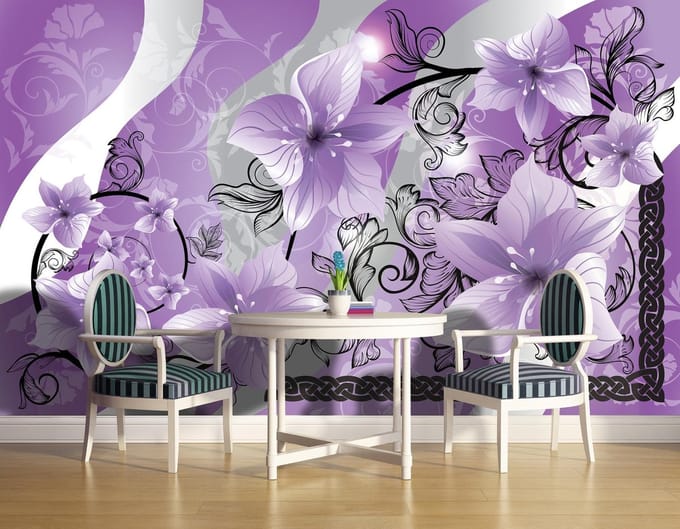 Flowers Floral Pattern Photo Wallcovering
