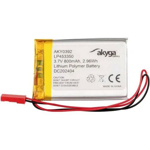 Akyga LP453350 Accupack Batterijgrootte: Speciaal LiPo 3.7 V 800 mAh