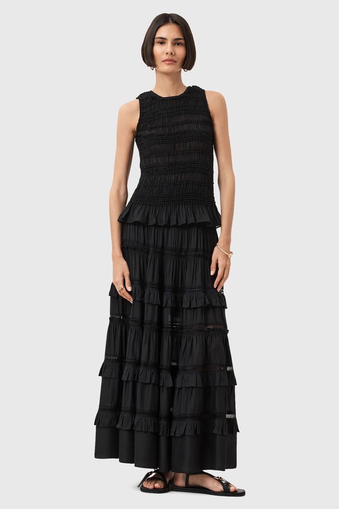 AllSaints Marion Top Black Größe: 2 | Blusen Outlet | Damen | Schwarz