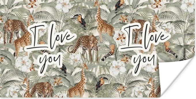 Poster I love you - Quotes - Spreuken - Liefde - 80x40 cm