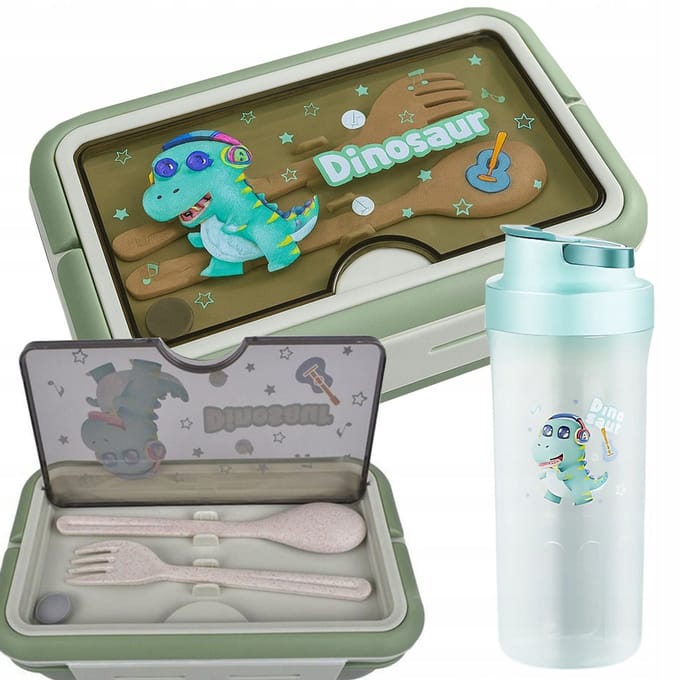 Pingyang Rongrong - Lunchbox Set - Bidon - Groene - 1,1L