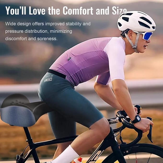 Extra Breed Fietszadel met Massagepunten - Comfortabel Zadel voor Dames en Heren