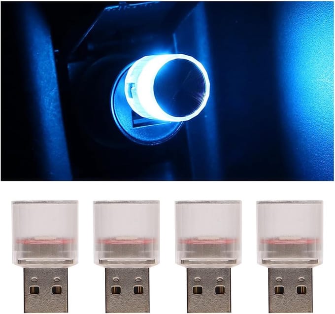 Mini Sfeerlicht - Auto Interieur Verlichting - Directe Sfeerverlichting - Gratis Installatie - Compact Formaat - IJzig Blauw