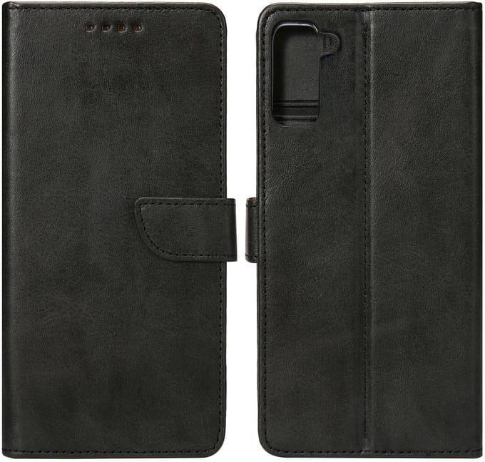 Rixus Bookcase For Samsung Galaxy S21 5G Black