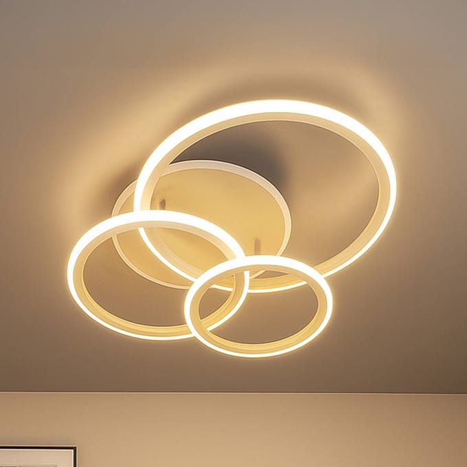 FISCHER & HONSEL LED plafondlamp Gelder, 60 cm, greige/zandkleurig, RGBW, CCT