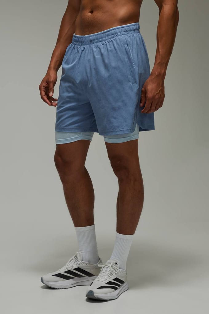 Geperforeerde 2-in-1 Hardloopshort Common Pace | Steel | Size Medium