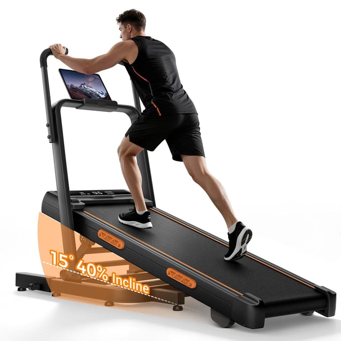 ROBORE X5FD Loopband met 0–40% Echte Helling, Verlengde Handgrepen, Opvouwbaar 15,5 cm Ontwerp, 159 kg Gewichtscapaciteit