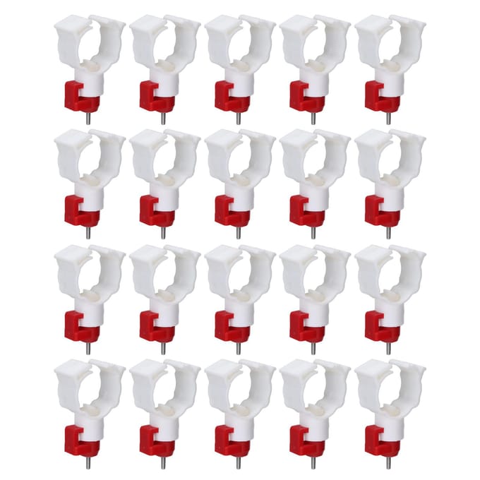 20 stuks kippendrinknippels, multifunctionele kippendrinknippels en voederbakken voor pluimvee, kip, eend, vogel white