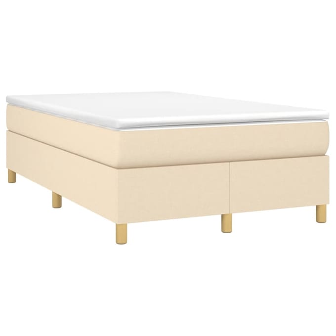 vidaXL - Boxspring - bed - 120x200 - cm - stof - crèmekleurig