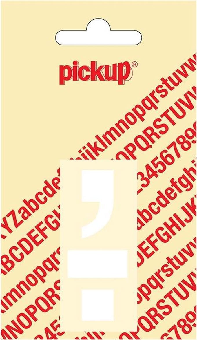 Pickup plakletter Helvetica 60 mm - punt komma wit