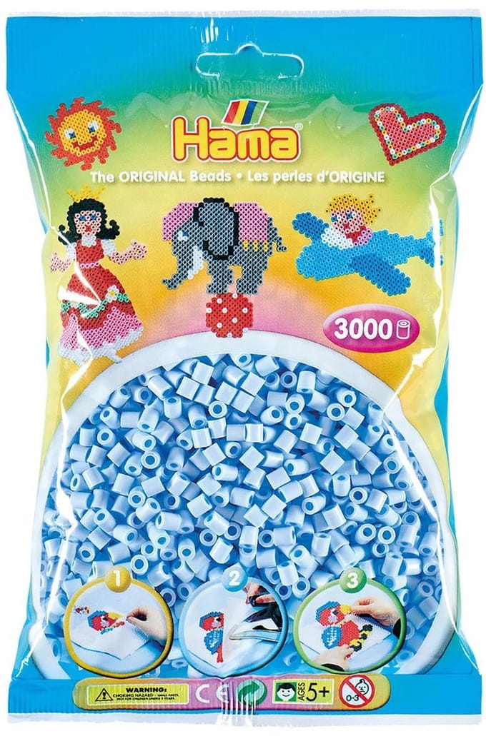 Hama strijkkralen pastel ijsblauw - creatieve kralenset 3000 stuks.