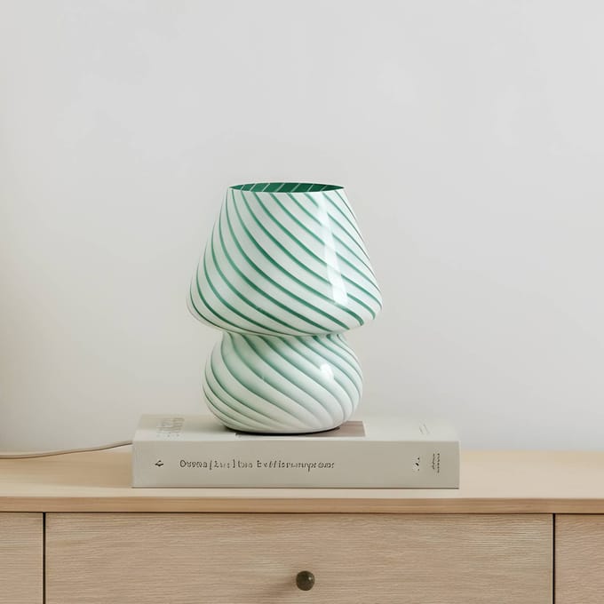 Lindby - Tafellamp - 1licht - Glas - H: 18.2 cm - E14 - groen, wit