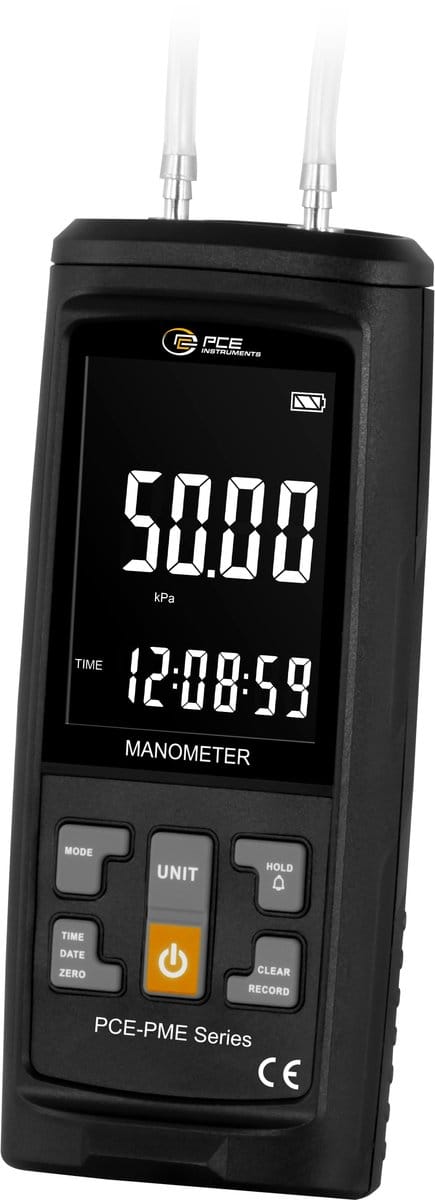 PCE digitale differentiële drukmeter / manometer PCE-PME 50 – ±50 kPa – USB-C – datalogger – HVAC