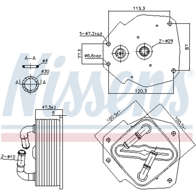 Olie radiator, motorolie NISSENS 91418