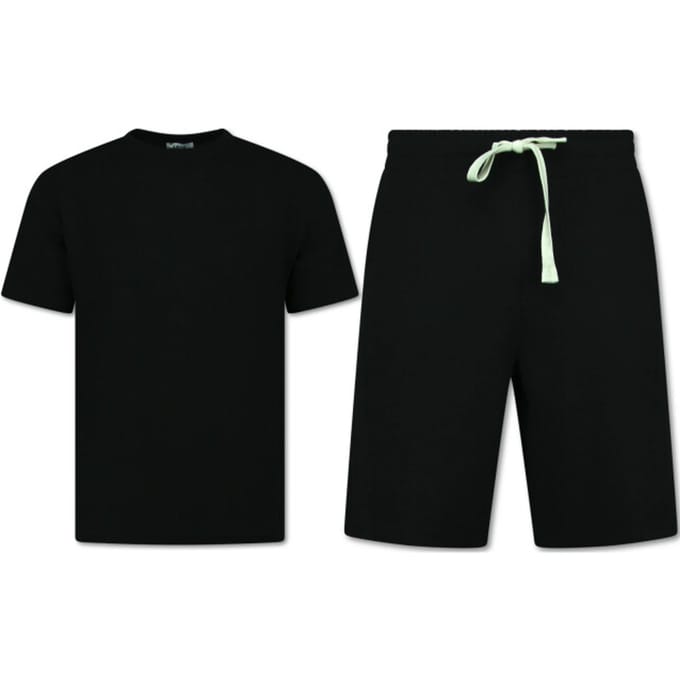 Zomerset Heren - Ribbed Oversized - Two Piece Setje - Twinset - Co ord Set - 918 - Zwart