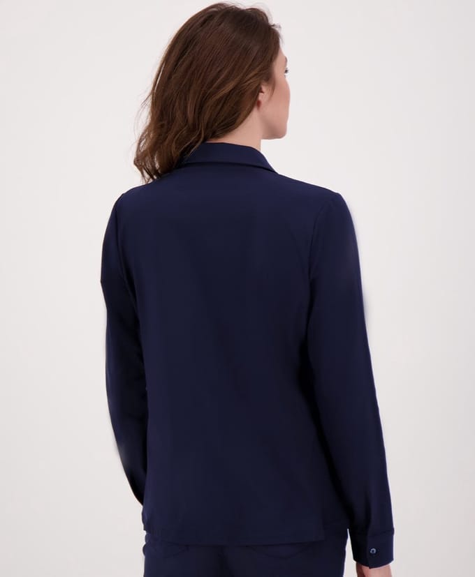 Je m'appelle Travelstof Blouse - Dames - Blauw - Maat M