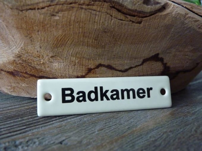 Emaille deurbordje recht 'Badkamer'