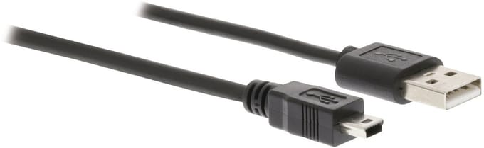 Mini USB - USB-A kabel | USB2.0 | 10W | zwart | 5 meter