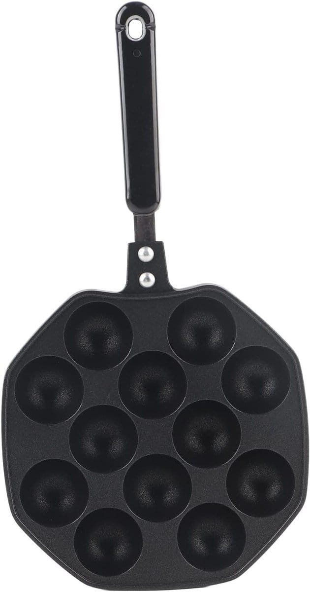 Pannenkoek Maker - Takoyaki Pan - Thuis Bakken - 12 Holtes - Non Stick - Zwart