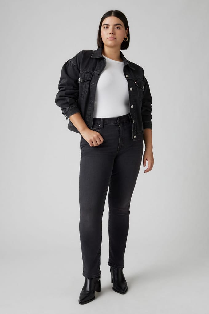 Levi's 724 High Rise Straight Black Worn In Taglia: W32L32 | Jeans Slim Fit Outlet | Donna | Nero