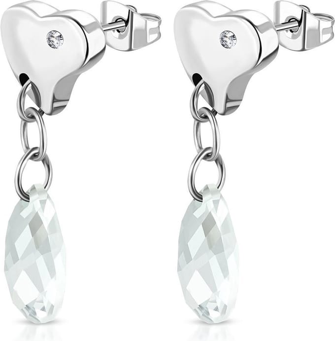 Amanto Oorbellen Bercan - 316L Staal - Zirkonia - Hart - 33x10mm