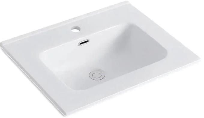 DutchLine - Keramische Wastafel OVI 60CM - Glans wit - 1 Kraangat