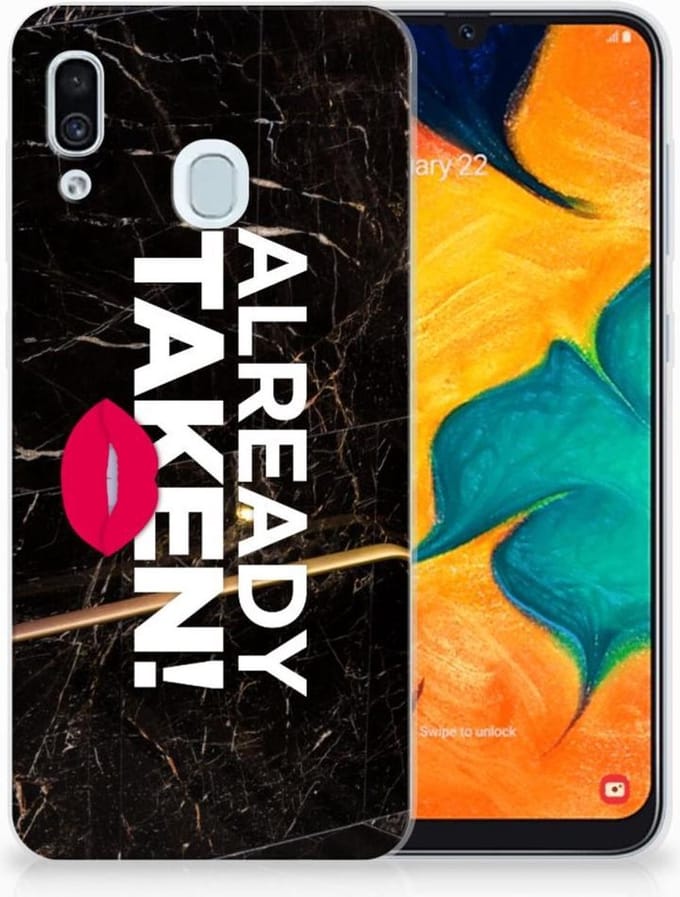 Samsung Galaxy A30 Siliconen hoesje met naam Already Taken Black