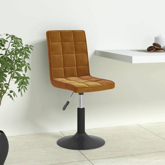 vidaXL Eetkamerstoelen draaibaar 6 st fluweel bruin