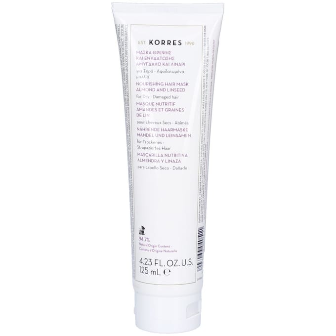 Korres Amandel & Lijnzaad - Droog beschadigd haar Haarmasker Hydraterende haarbehandeling Dames 125 ml