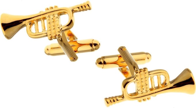 Amanto Manchetknopen Clark Gold - 316L Staal PVD - Trompet - 8x25mm