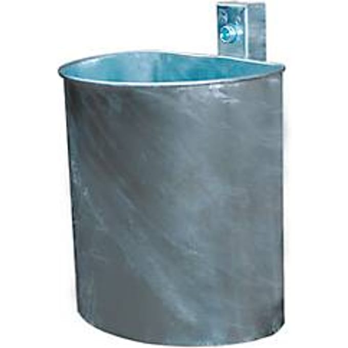 Wandafvalbak, 20 liter, Ø 330/230 x H 340 mm, niet-geperforeerd, gegalvaniseerd