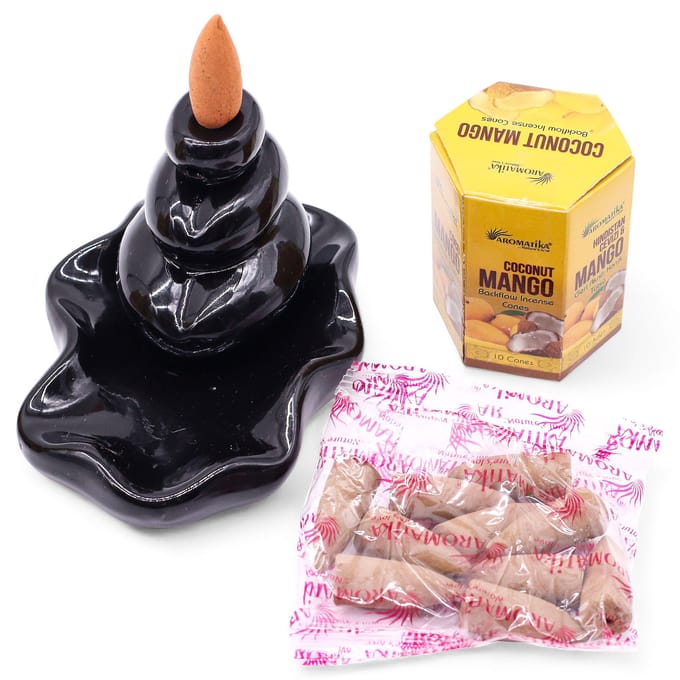 Masala Backflow Wierookpakket van 10 - Kokosnoot & Mango