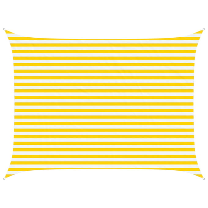 vidaXL - Zonneschaduw - Geel - en - Wit - 3 - x - 4 - m - 100% - Polyester - Oxford