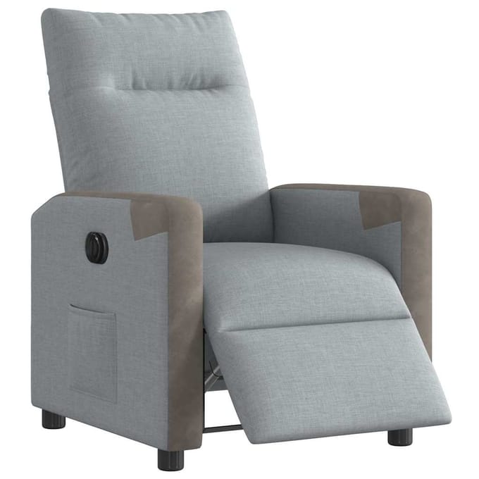 vidaXL - Fauteuil - elektrisch - verstelbaar - stof - lichtgrijs