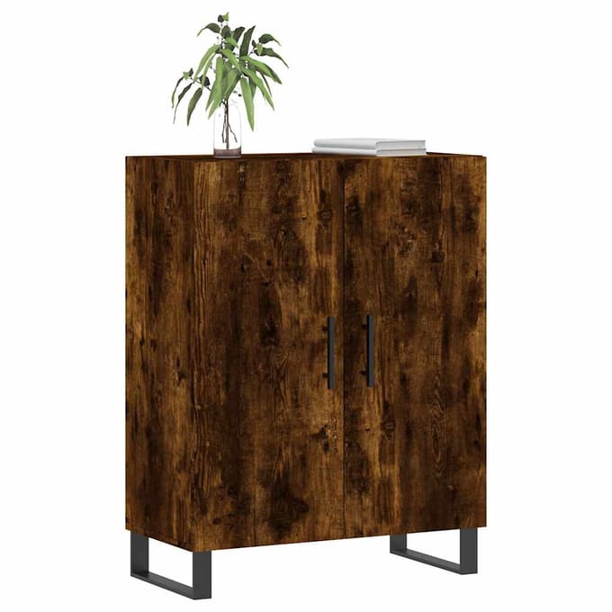 vidaXL - Dressoir - 69,5x34x90 - cm - bewerkt - hout - gerookt - eikenkleurig